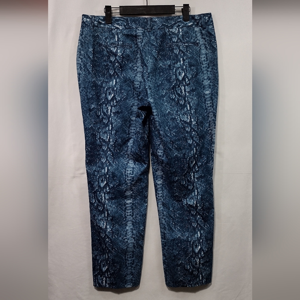 NWT New Directions Animal Print Pull On Pants Womens 12 Blue Boho Retro 90s Y2K - Picture 6 of 8